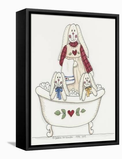 Bath Time Bunnies 3-Debbie McMaster-Framed Stretched Canvas