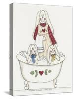 Bath Time Bunnies 3-Debbie McMaster-Stretched Canvas