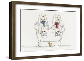 Bath Time Bunnies-Debbie McMaster-Framed Giclee Print