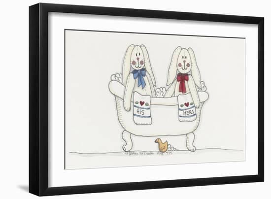 Bath Time Bunnies-Debbie McMaster-Framed Giclee Print