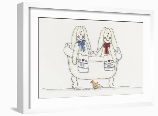 Bath Time Bunnies-Debbie McMaster-Framed Giclee Print