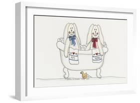 Bath Time Bunnies-Debbie McMaster-Framed Giclee Print