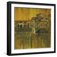 Bathed in Evening Light, Ponte Vecchio, Florence-Susan Brown-Framed Giclee Print