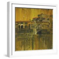 Bathed in Evening Light, Ponte Vecchio, Florence-Susan Brown-Framed Giclee Print