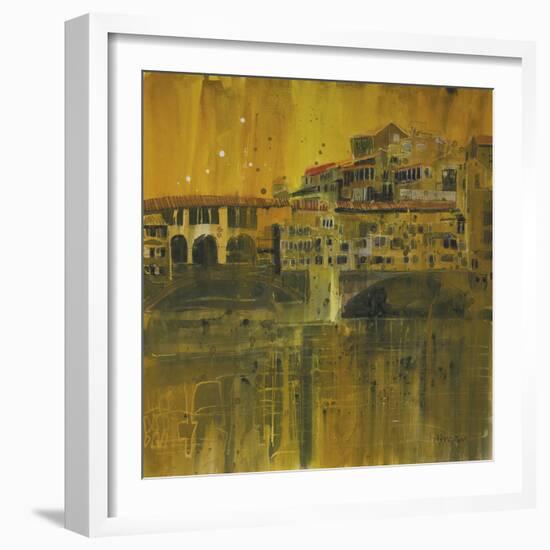 Bathed in Evening Light, Ponte Vecchio, Florence-Susan Brown-Framed Giclee Print