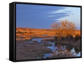 Bathed in Sunset Light the Calamus River in Loup County, Nebraska, USA-Chuck Haney-Framed Stretched Canvas