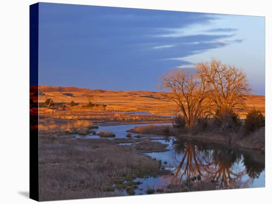 Bathed in Sunset Light the Calamus River in Loup County, Nebraska, USA-Chuck Haney-Stretched Canvas