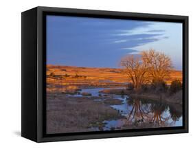 Bathed in Sunset Light the Calamus River in Loup County, Nebraska, USA-Chuck Haney-Framed Stretched Canvas