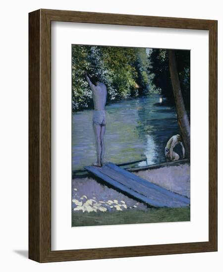 Bather About to Plunge Into the River Lyrres-Gustave Caillebotte-Framed Giclee Print