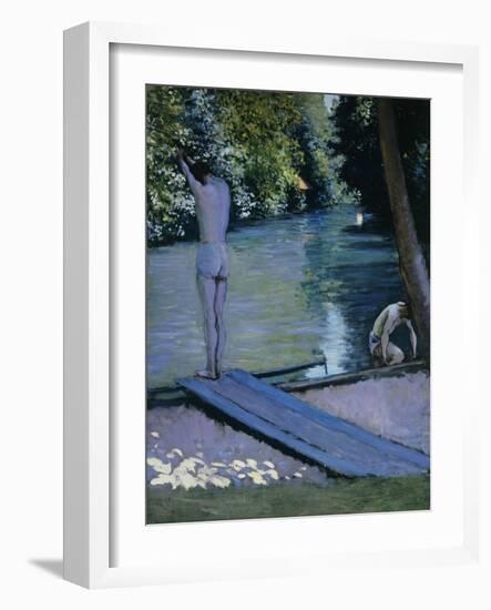 Bather About to Plunge Into the River Lyrres-Gustave Caillebotte-Framed Giclee Print