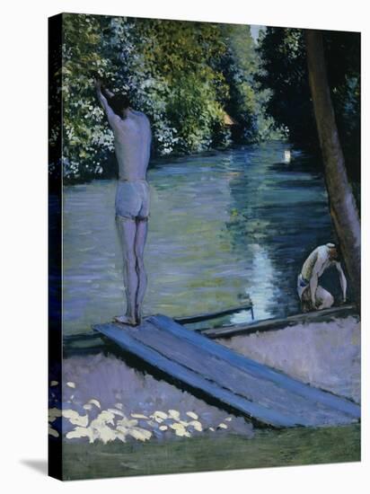 Bather About to Plunge Into the River Lyrres-Gustave Caillebotte-Stretched Canvas