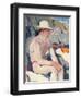 Bather in a White Hat-Francis Campbell Boileau Cadell-Framed Giclee Print