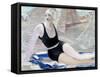 Bather in Black Swimming Suit-Jacqueline Marval-Framed Stretched Canvas