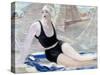 Bather in Black Swimming Suit-Jacqueline Marval-Stretched Canvas