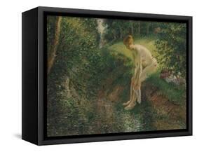 Bather in the Woods, 1895-Camille Pissarro-Framed Stretched Canvas