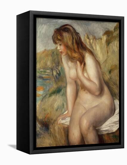 Bather Seated on a Rock, 1892-Pierre-Auguste Renoir-Framed Stretched Canvas