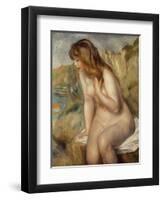 Bather Seated on a Rock, 1892-Pierre-Auguste Renoir-Framed Giclee Print