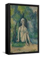 Bather Sitting near the Water, 1876-Paul Cezanne-Framed Stretched Canvas