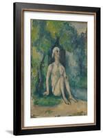 Bather Sitting near the Water, 1876-Paul Cezanne-Framed Giclee Print