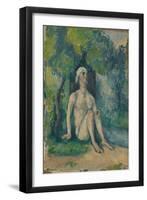 Bather Sitting near the Water, 1876-Paul Cezanne-Framed Giclee Print