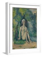 Bather Sitting near the Water, 1876-Paul Cezanne-Framed Giclee Print