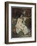 Bather Sleeping by a Brook, 1845 (Oil on Canvas)-Gustave Courbet-Framed Giclee Print