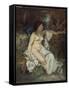 Bather Sleeping by a Brook, 1845 (Oil on Canvas)-Gustave Courbet-Framed Stretched Canvas