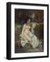 Bather Sleeping by a Brook, 1845 (Oil on Canvas)-Gustave Courbet-Framed Giclee Print