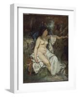 Bather Sleeping by a Brook, 1845 (Oil on Canvas)-Gustave Courbet-Framed Giclee Print