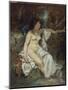 Bather Sleeping by a Brook, 1845 (Oil on Canvas)-Gustave Courbet-Mounted Giclee Print