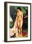 Bather with a Terrier-Pierre-Auguste Renoir-Framed Art Print