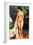 Bather with a Terrier-Pierre-Auguste Renoir-Framed Art Print