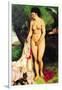 Bather with a Terrier-Pierre-Auguste Renoir-Framed Art Print