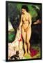Bather with a Terrier-Pierre-Auguste Renoir-Framed Art Print