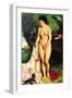 Bather with a Terrier-Pierre-Auguste Renoir-Framed Art Print