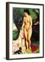 Bather with a Terrier-Pierre-Auguste Renoir-Framed Art Print