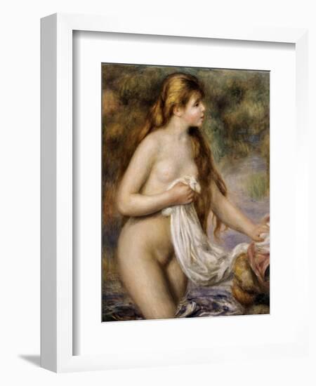 Bather with Long Hair-Pierre-Auguste Renoir-Framed Art Print