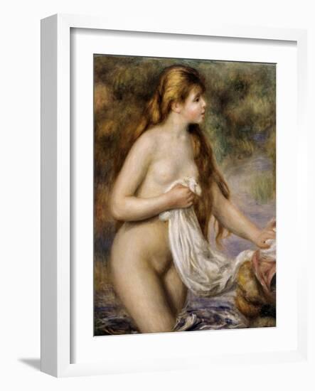 Bather with Long Hair-Pierre-Auguste Renoir-Framed Art Print