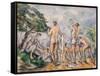 Bathers, 1890-92-Paul Cézanne-Framed Stretched Canvas