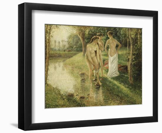 Bathers, 1896-Camille Pissarro-Framed Premium Giclee Print