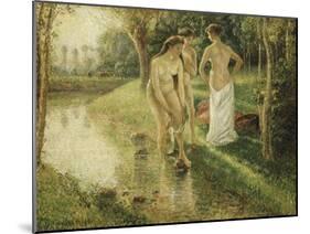 Bathers, 1896-Camille Pissarro-Mounted Giclee Print