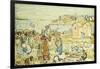 Bathers and Strollers at Marblehead-Maurice Brazil Prendergast-Framed Giclee Print