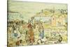 Bathers and Strollers at Marblehead-Maurice Brazil Prendergast-Stretched Canvas