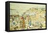 Bathers and Strollers at Marblehead-Maurice Brazil Prendergast-Framed Stretched Canvas