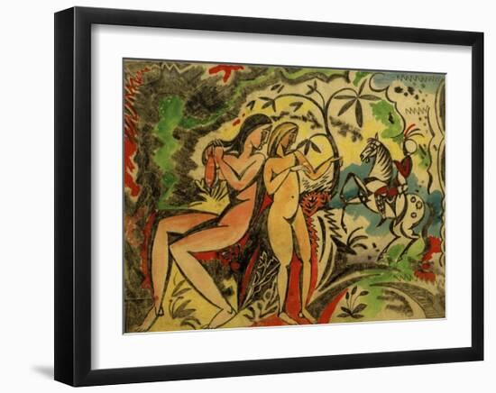 Bathers and Turkish Horseman-Auguste Macke-Framed Giclee Print