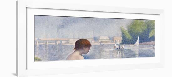 Bathers at Asnières, 1884 (Detail)-Georges Seurat-Framed Giclee Print