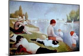 Bathers At Asnieres, 1884, French School-Georges Seurat-Mounted Giclee Print