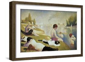 Bathers at Asnières-Georges Seurat-Framed Art Print