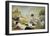 Bathers at Asnières-Georges Seurat-Framed Art Print