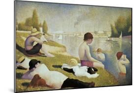 Bathers at Asnières-Georges Seurat-Mounted Art Print